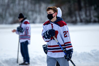 Sunday, January 31, 2021, Westborough High School Hockey Team Seniors on the Pond Photo Session.  Photo Credit:  Kelly Burneson Photography