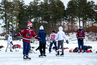 Sunday, January 31, 2021, Westborough High School Hockey Team Seniors on the Pond Photo Session.  Photo Credit:  Kelly Burneson Photography