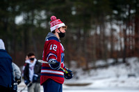 Sunday, January 31, 2021, Westborough High School Hockey Team Seniors on the Pond Photo Session.  Photo Credit:  Kelly Burneson Photography
